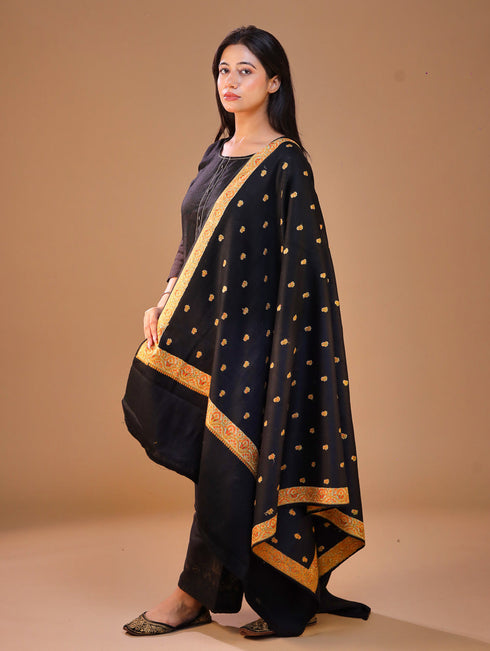 Women's Pure Wool Faux Pashmina Hand Embroidery Shawl